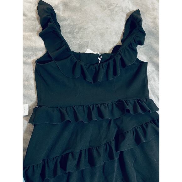 Show Me Your MuMu Black Ruffle Midi Dress - Picture 7 of 12